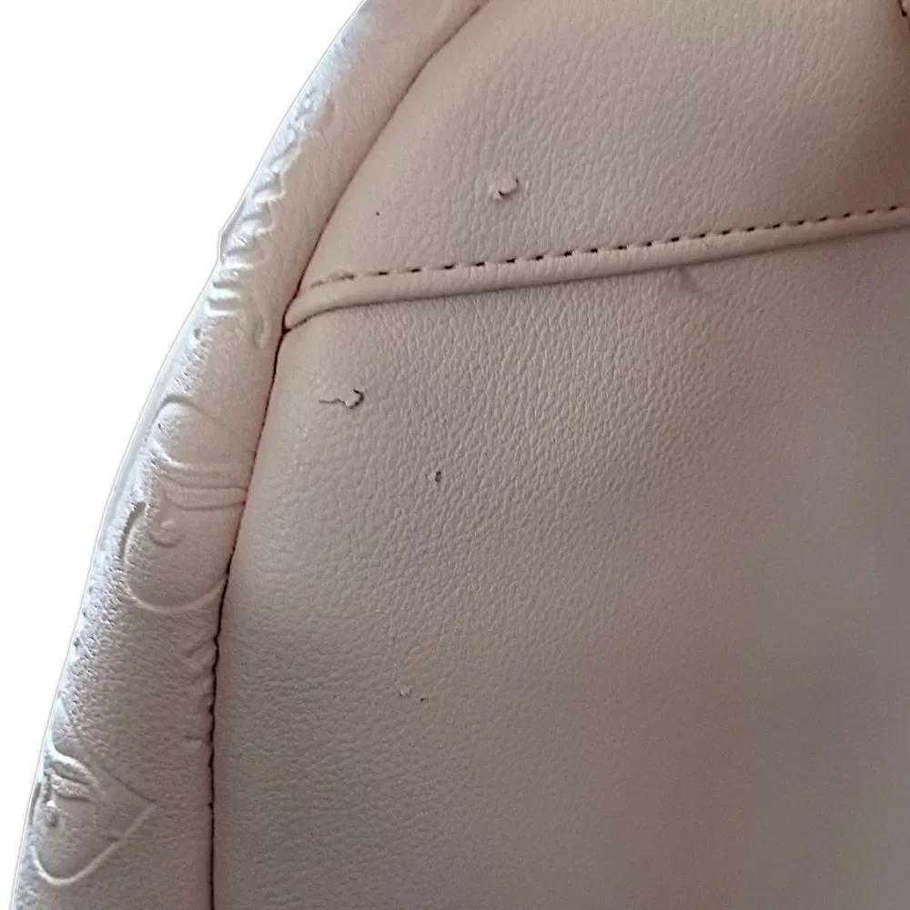 Juicy Couture‎ Pink Faux Leather Backpack Monogram Gold Logo School Travel Bag